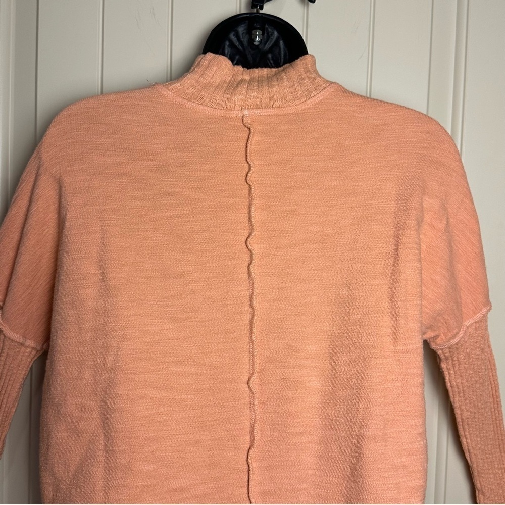 Amadi by Anthropologie Francesca Mock Neck Sweater Peach/Coral Pink NWT Small - Picture 12 of 16